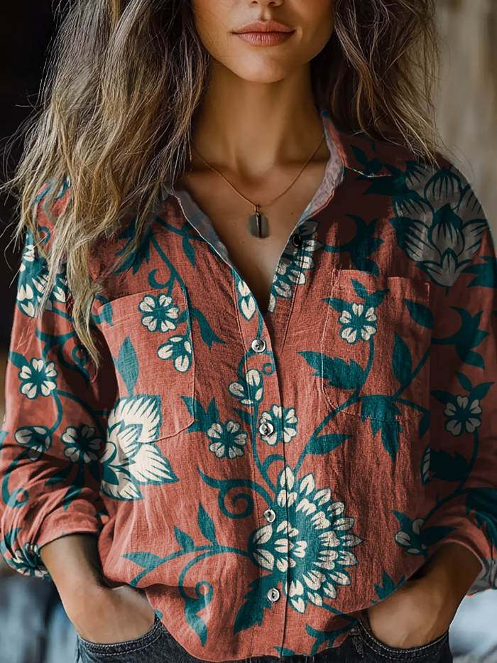 Natalie | Vintage Floral-Print Blouse