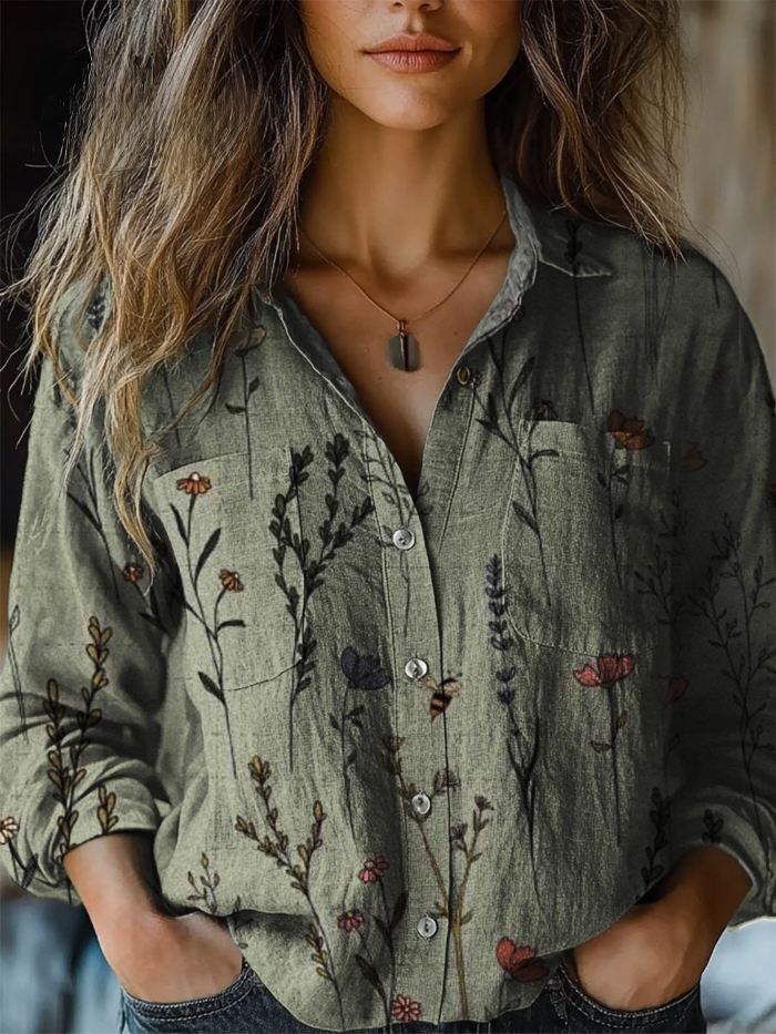 Zoey | Vintage Floral-Print Blouse