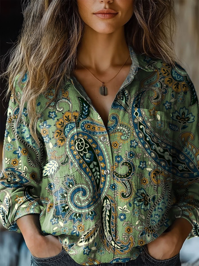 Aria | Vintage Paisley-Print Blouse