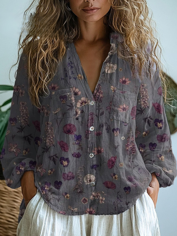 Layla | Vintage Floral-Print Blouse