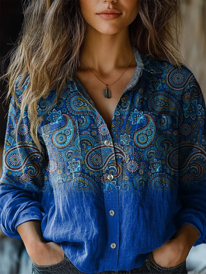Aubrey | Vintage Paisley-Print Blouse