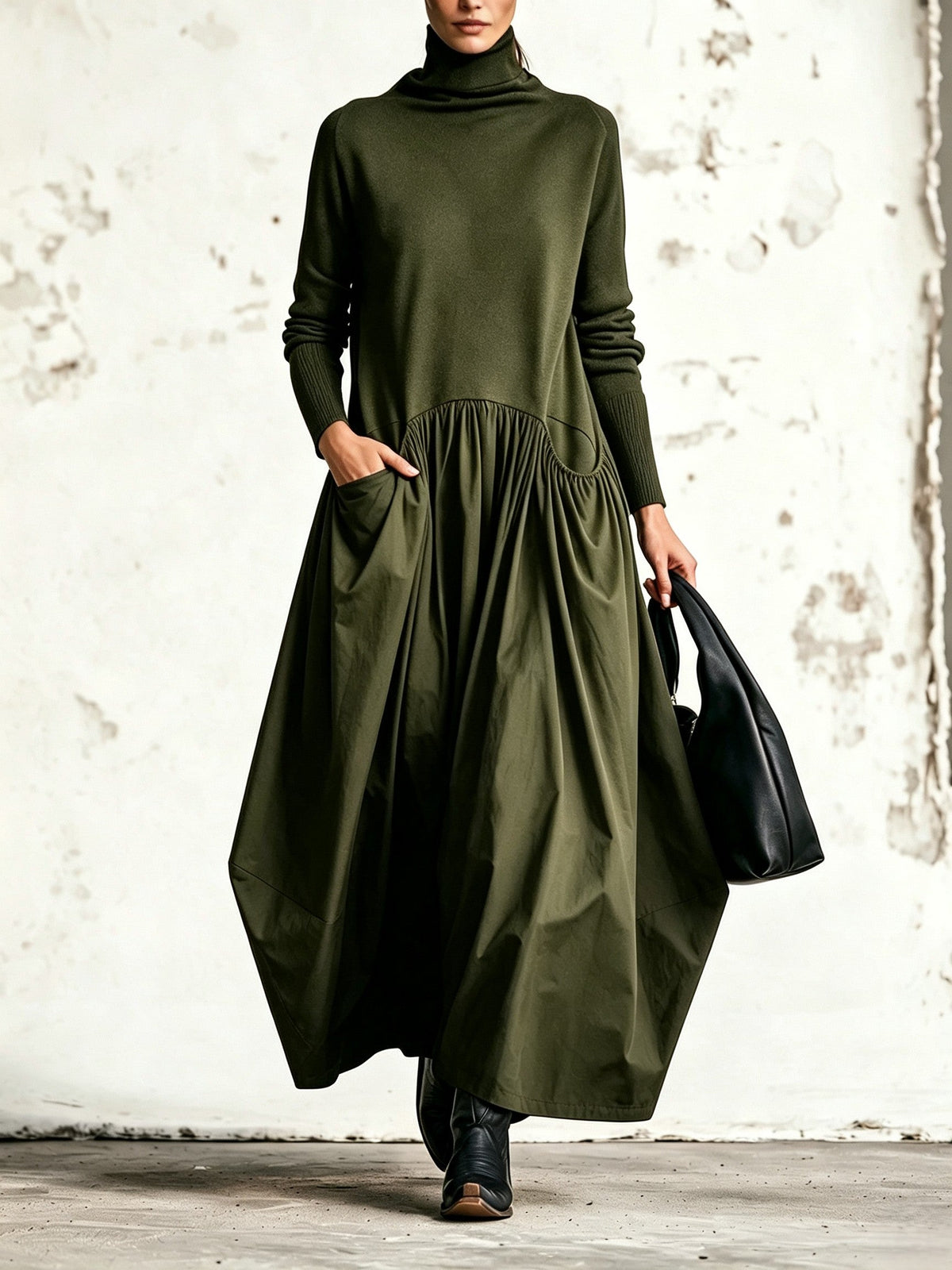 Nora | High-Neck Oversized Maxi Dress