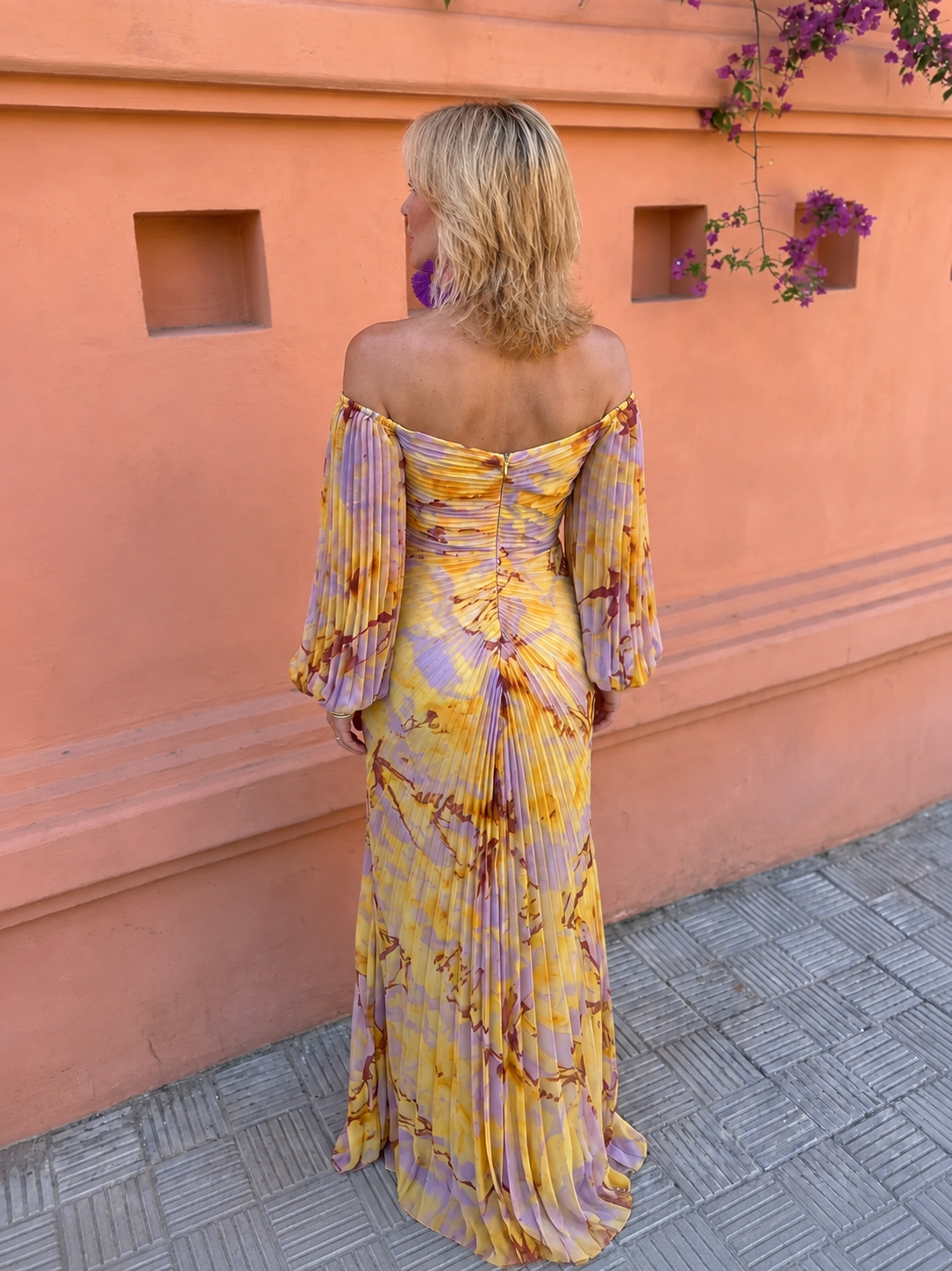 Greta | Floral Maxi Dress with Deep V-Neckline
