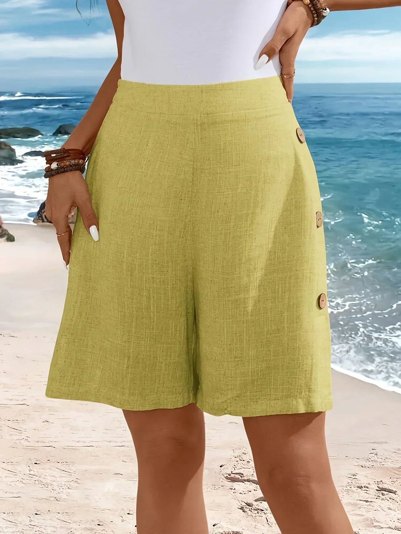 Whitney | Side-Button Summer Shorts