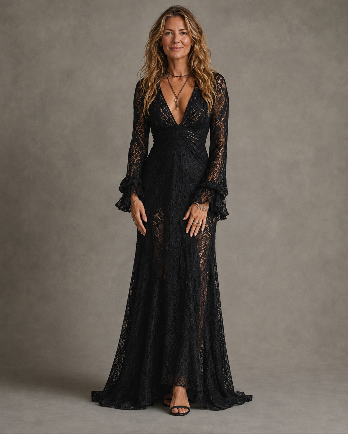 Charlotte | Plunging V-Neck Maxi Dress