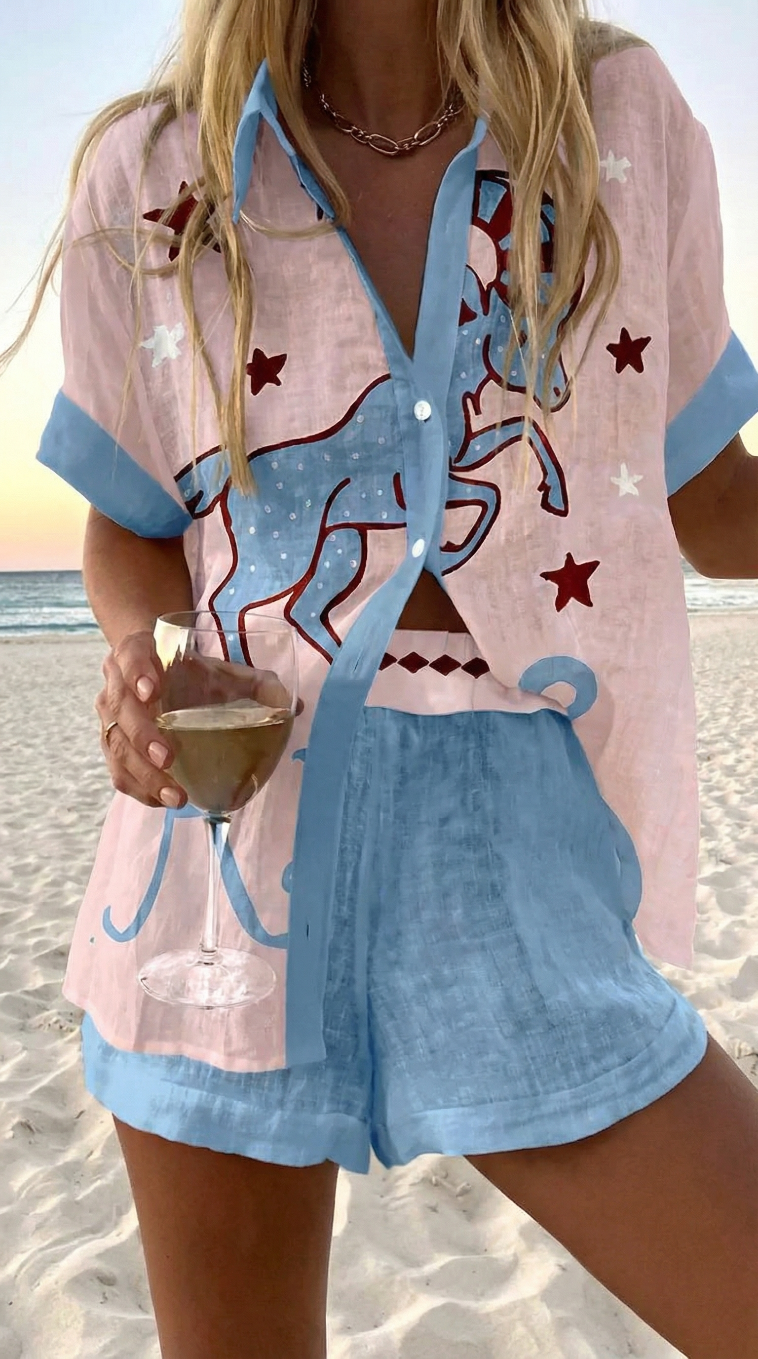 Gemma | Cotton-Linen Tee and Shorts Set