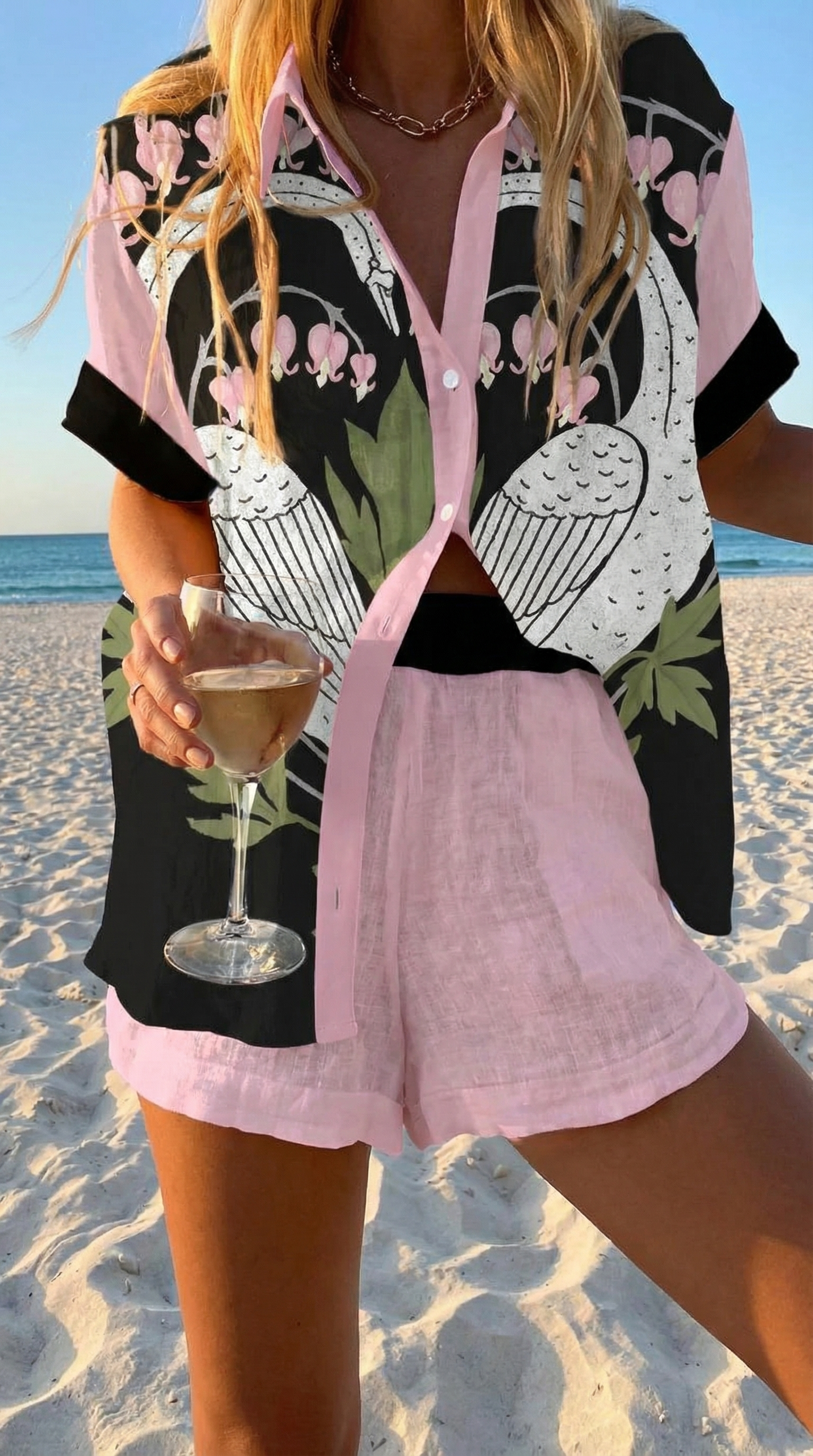 Grace | Cotton-Linen Tee and Shorts Set
