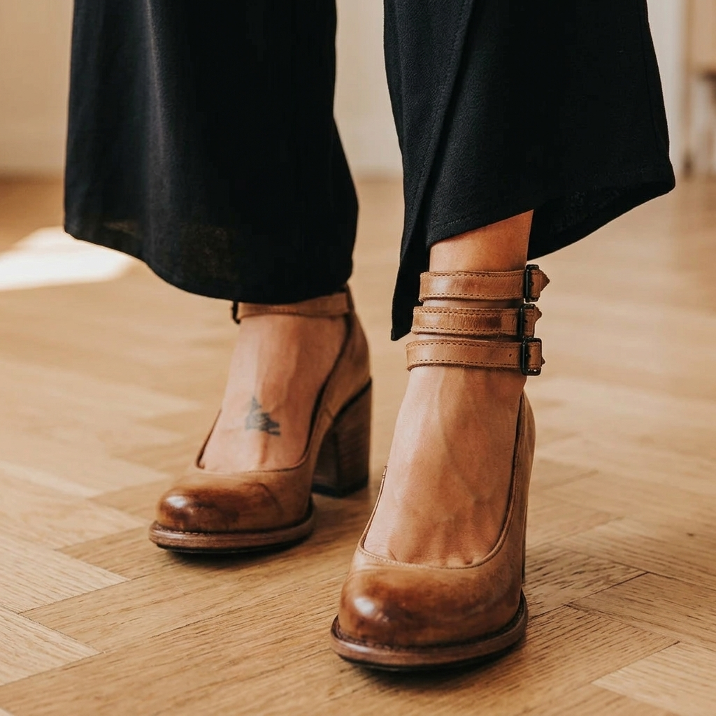 Alexa | Buckle Strap Block Heel