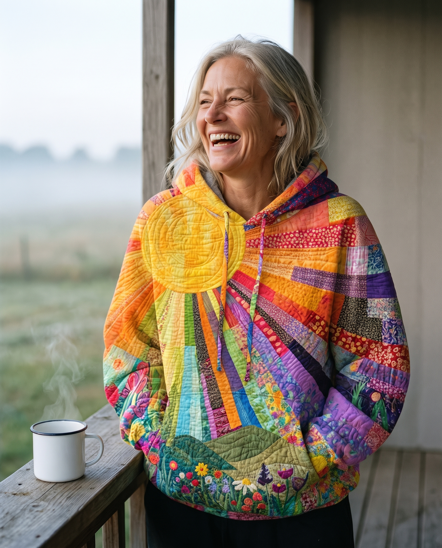 Meridian | Quilted Patchwork Pullover Hoodie