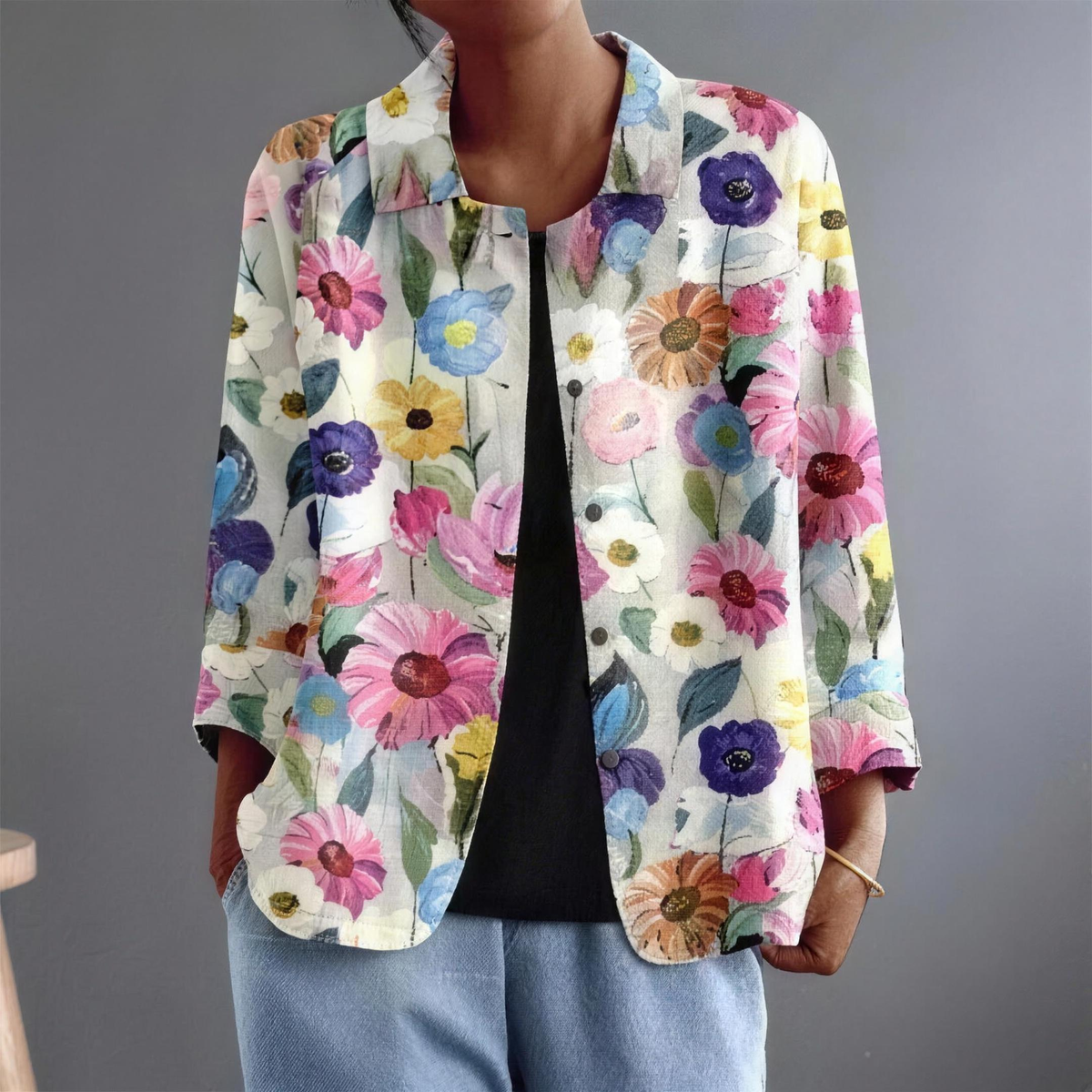 Rosamonde | Hand-Painted Floral Blouse