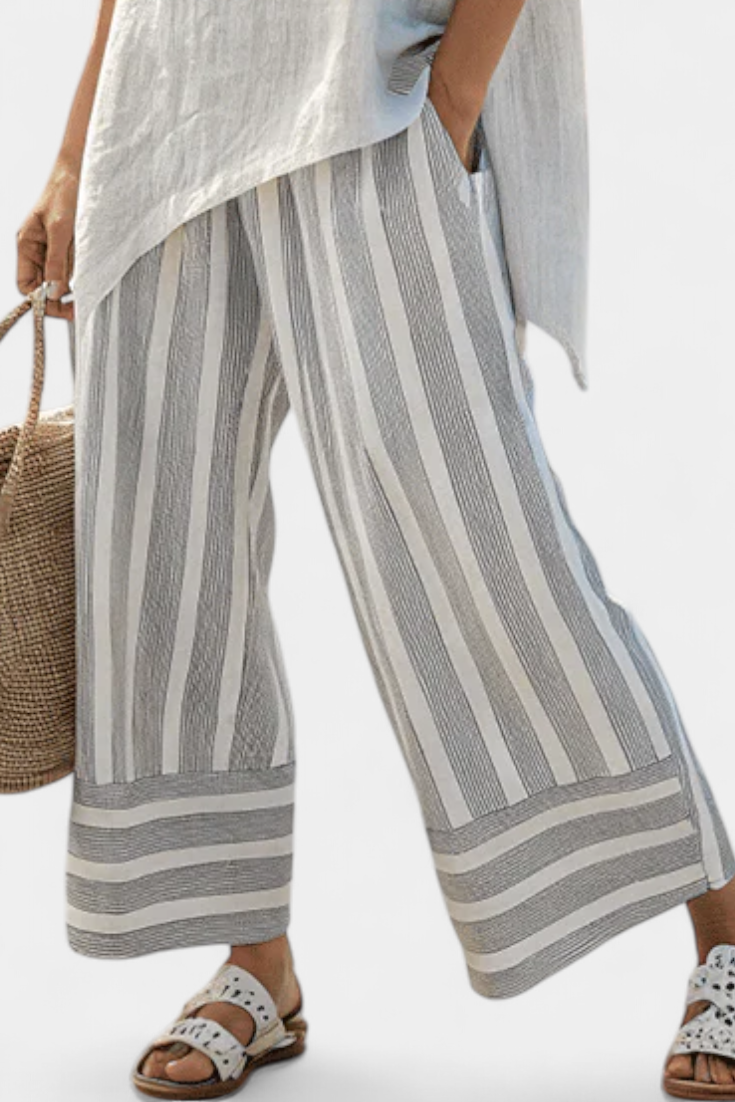 Charlotte | Asymmetric Striped Trouser Set
