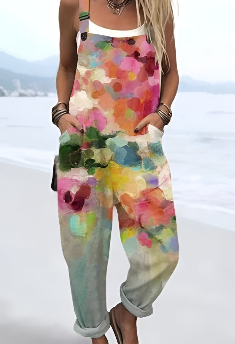 Lily | Watercolor Blossom Overalls