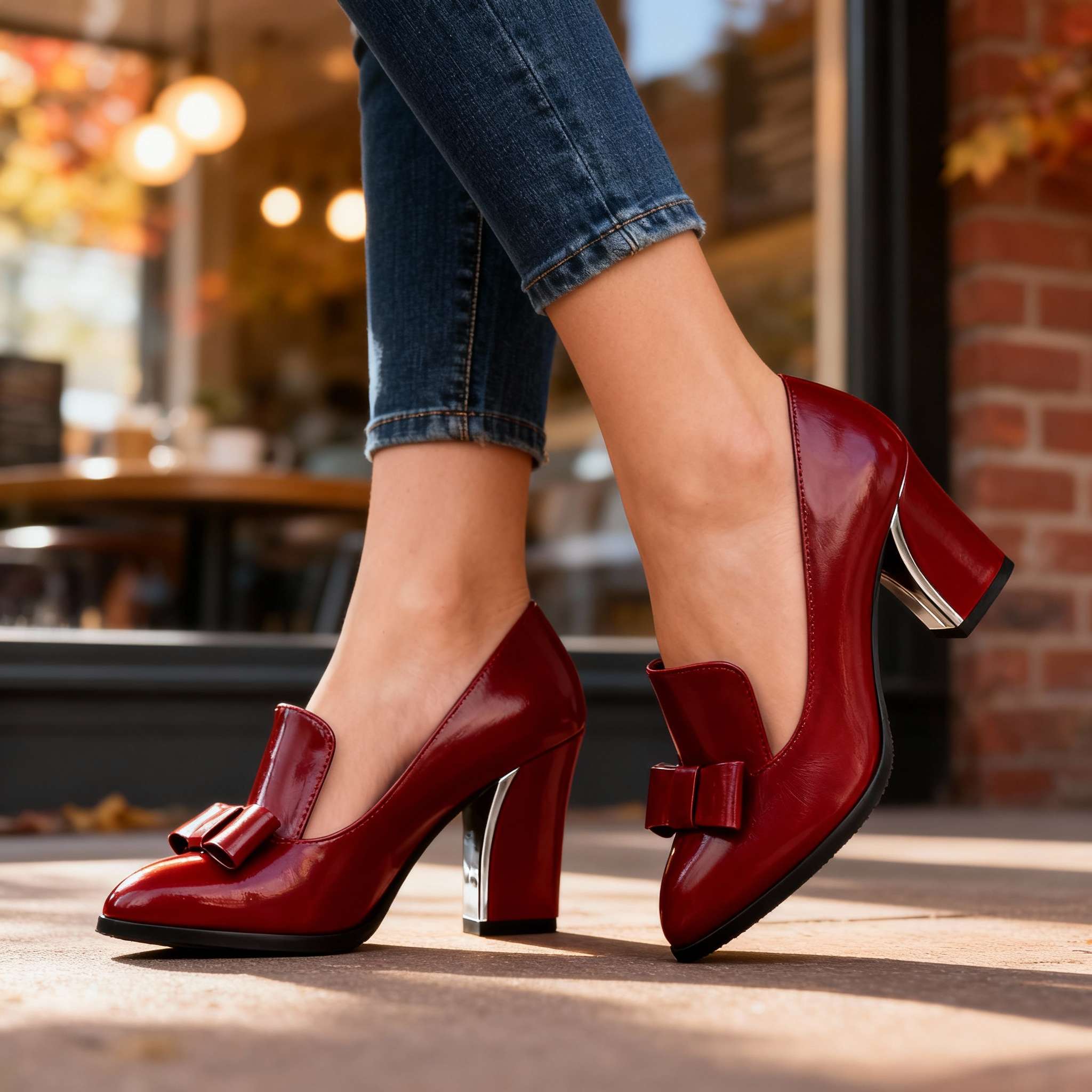 Isabella | Bow Detail Block Heel Pumps