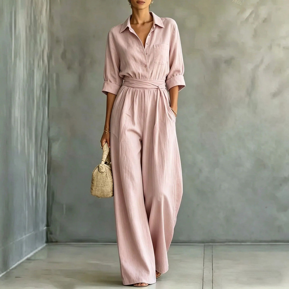 Elena | Wide-Leg Jumpsuit with Adjustable Waist