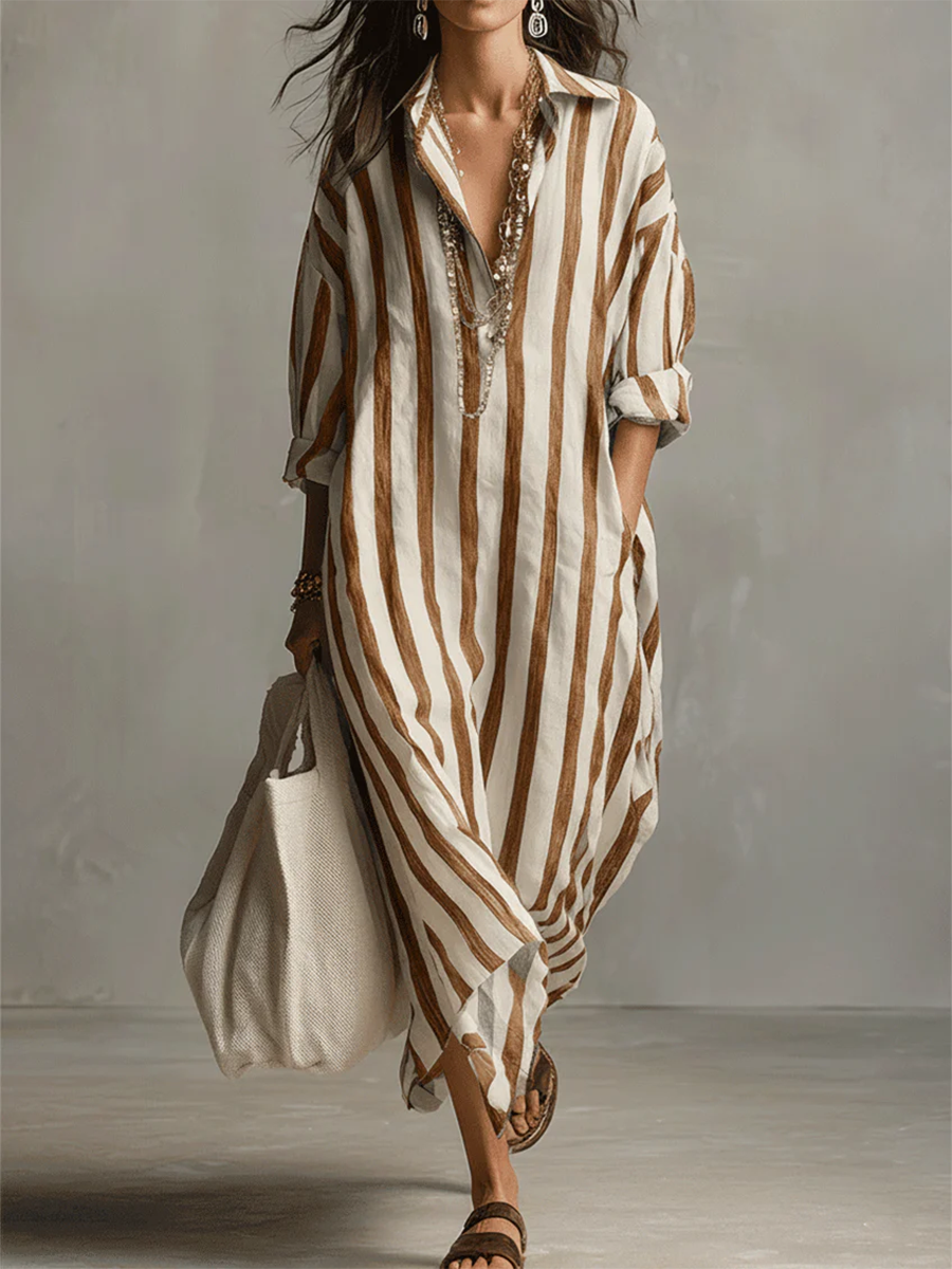 Evelyn | Stripe Oversized Maxi Dress