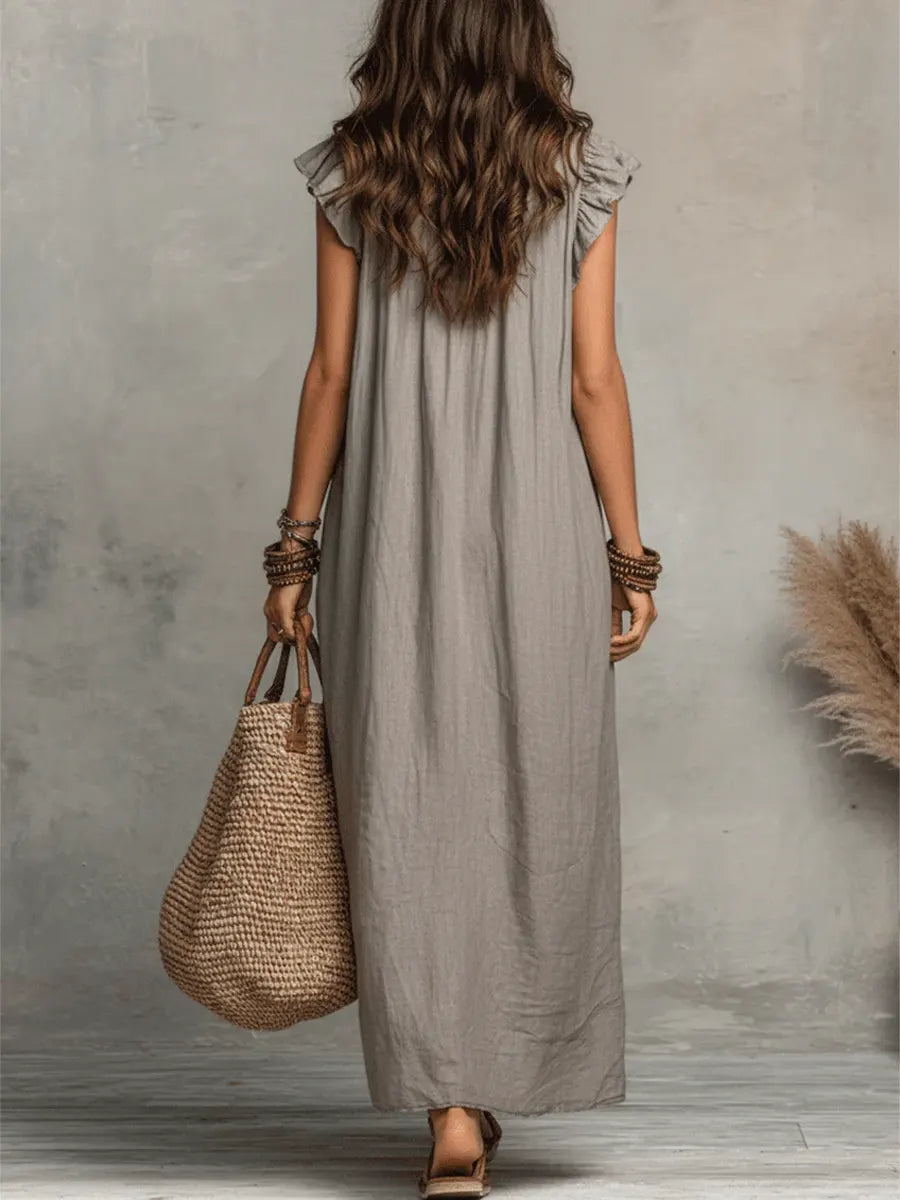 Isabella | Boho Ruffle Maxi Dress