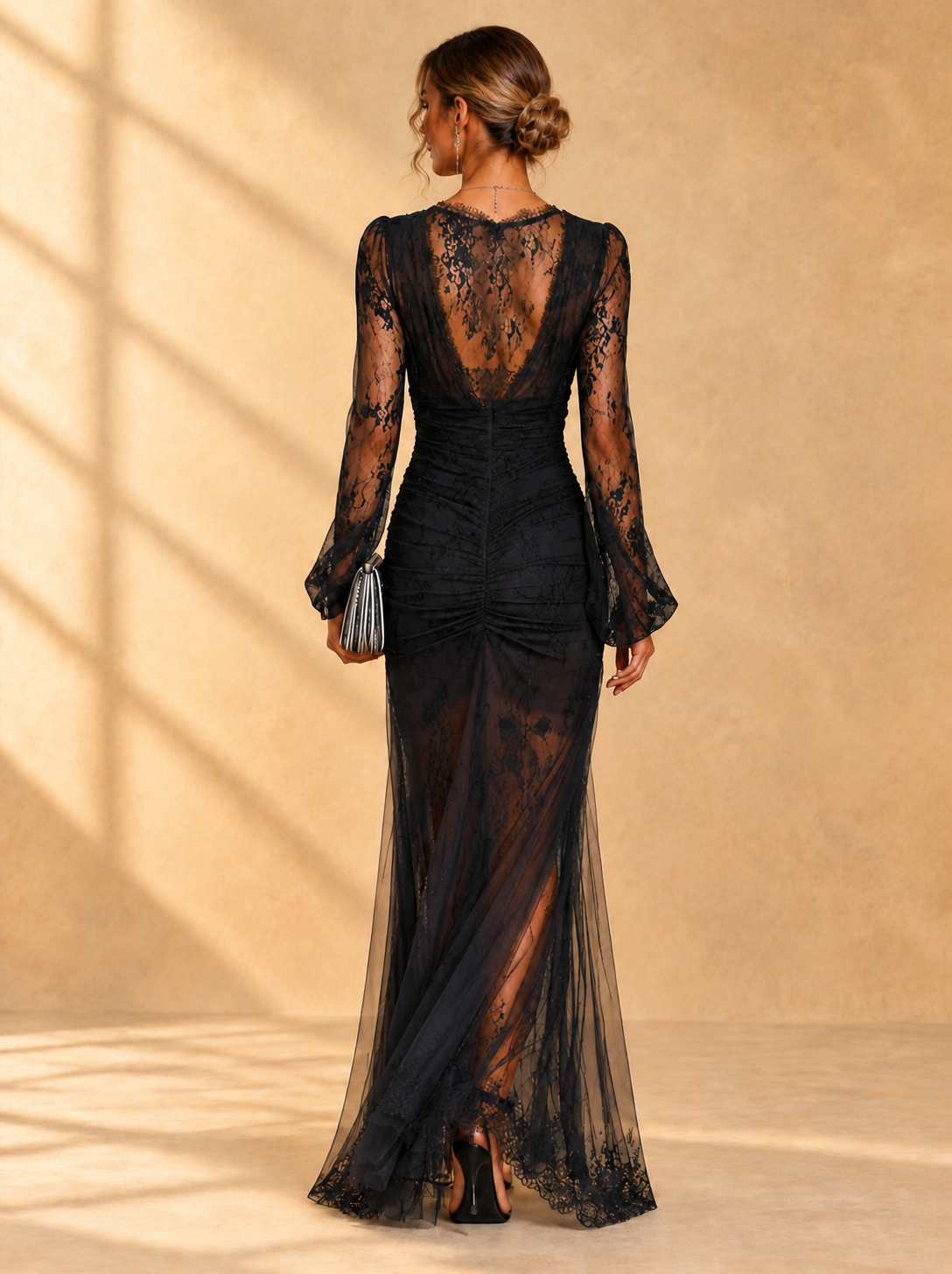 Valetina | Black V-Neck Maxi Dress