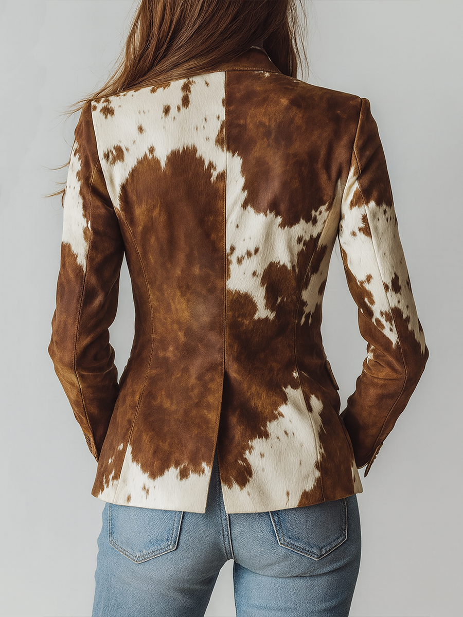 Alessia | Cow Print Vintage Blazer