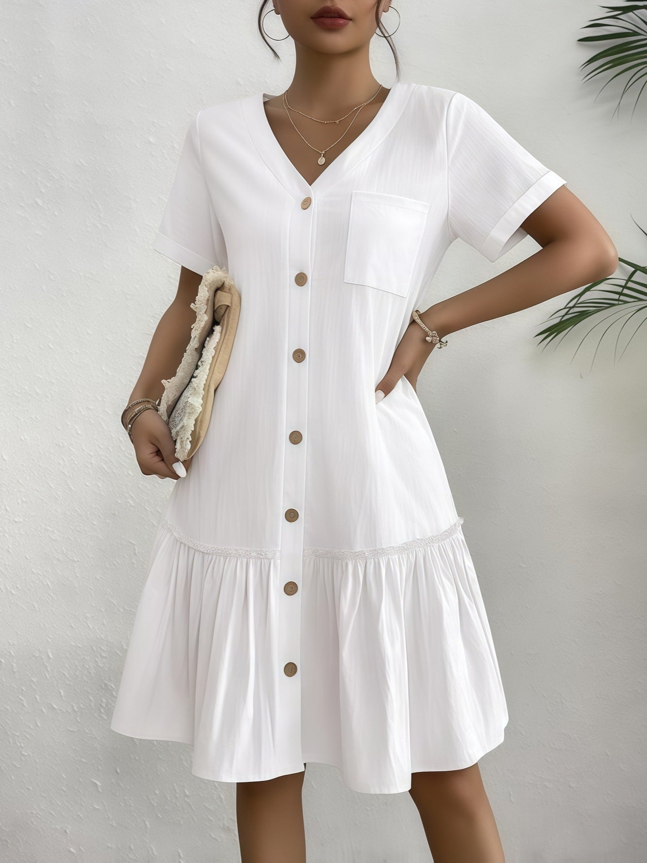 Ryleigh | Single-Breasted Loose-Fit Shirt Dress