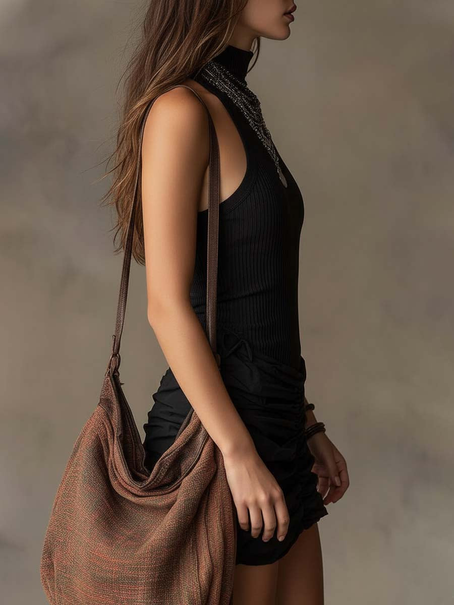 Isabel | Bohemian Ribbed Halter Ruched Mini Dress