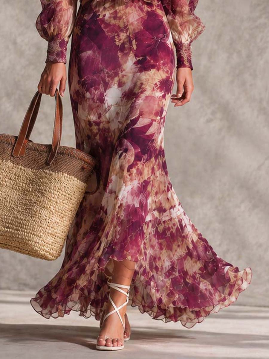 Charlie | Rose Pink Floral Off-Shoulder Maxi Dress