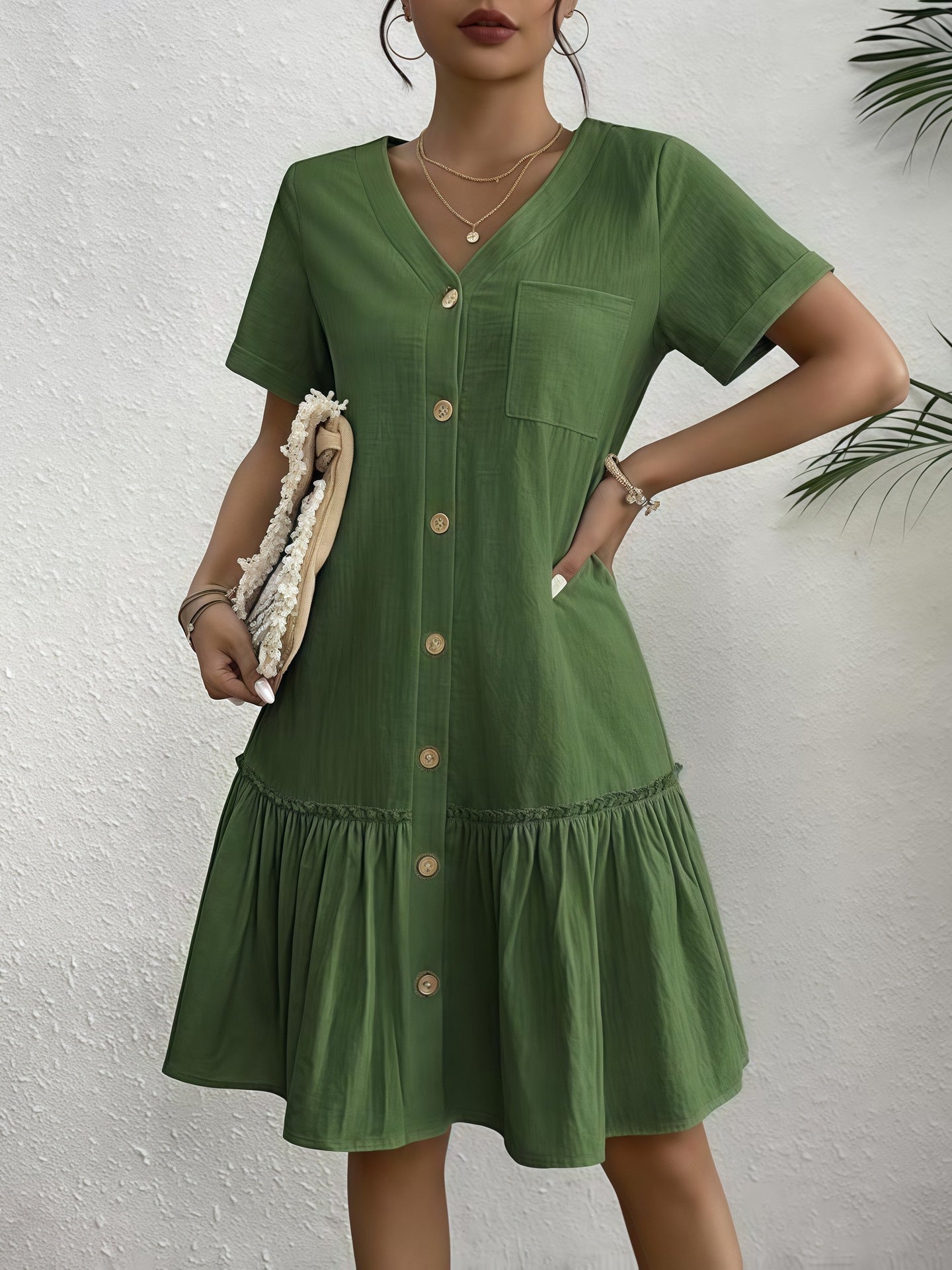 Ryleigh | Single-Breasted Loose-Fit Shirt Dress