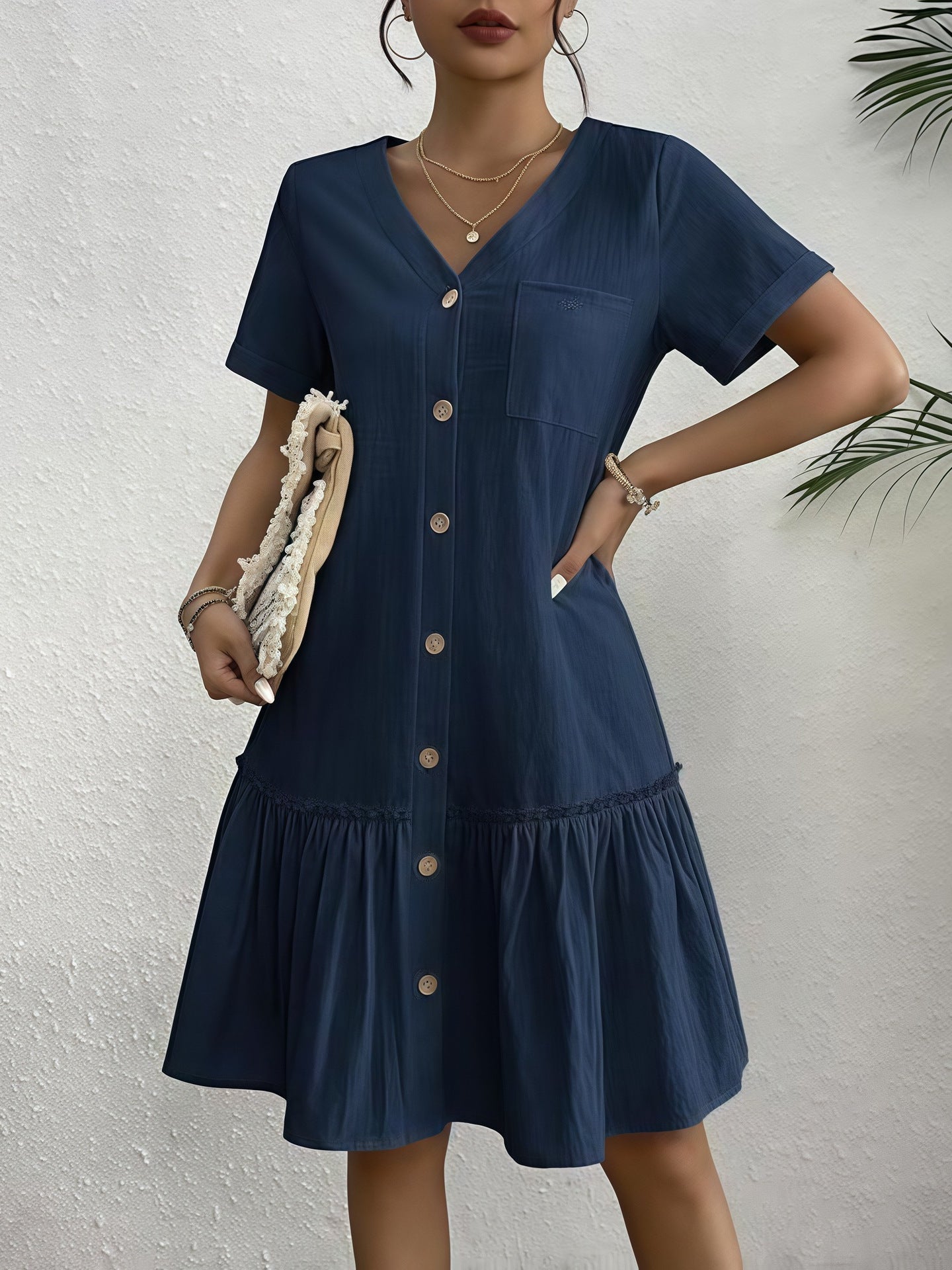 Ryleigh | Single-Breasted Loose-Fit Shirt Dress