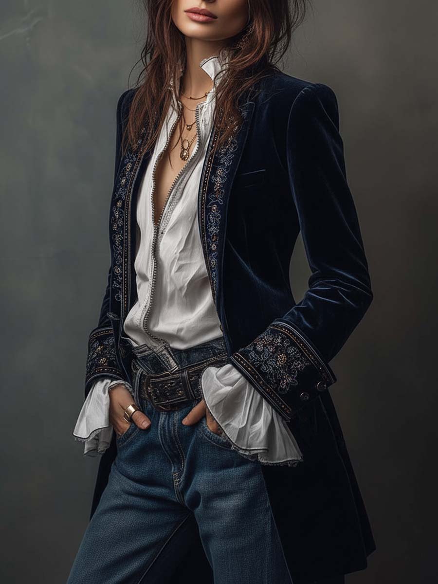 Chiara | Embroidered Long Jacket
