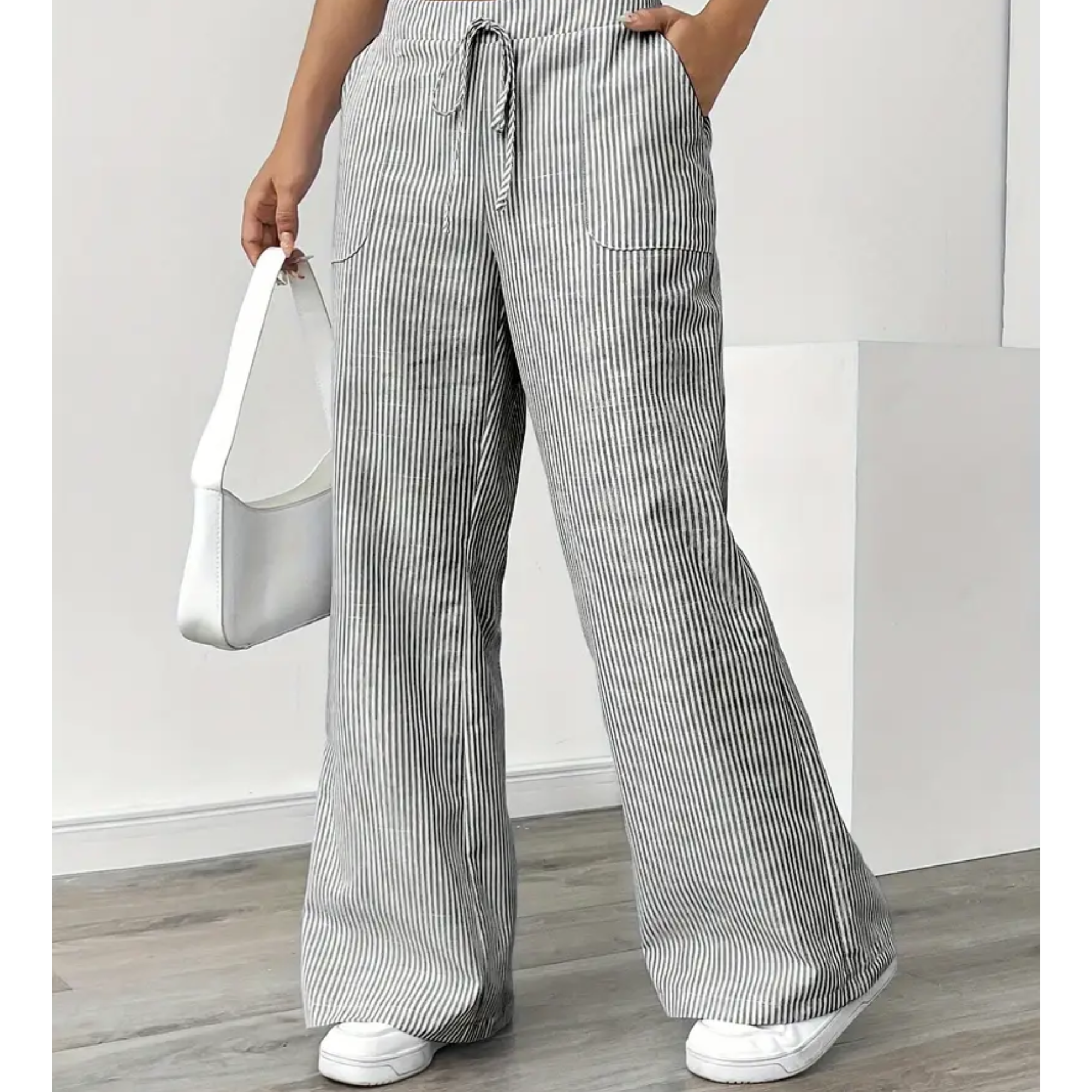 Amber | Striped Pants with Pockets