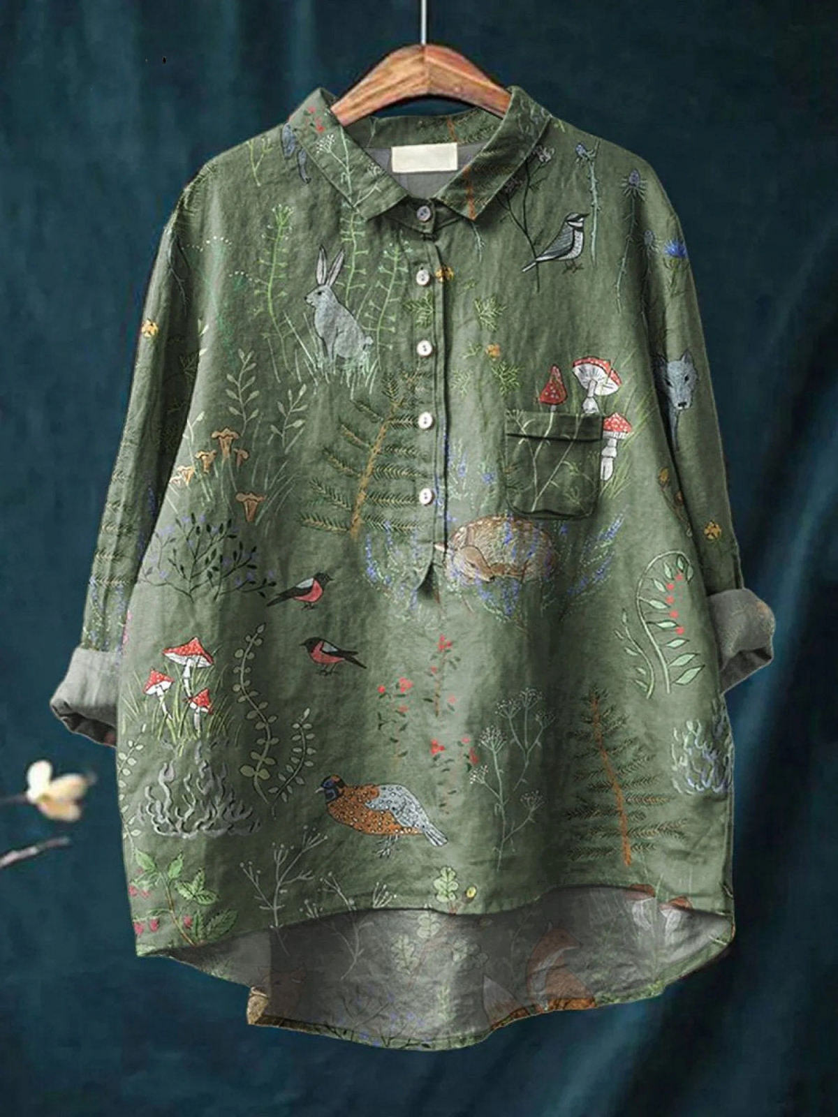 Quinn | Woodland and Animals Print Casual Shirt