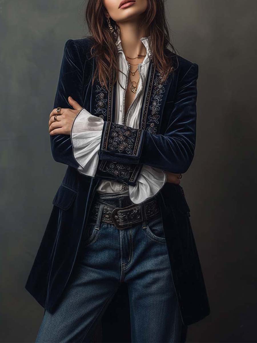 Chiara | Embroidered Long Jacket