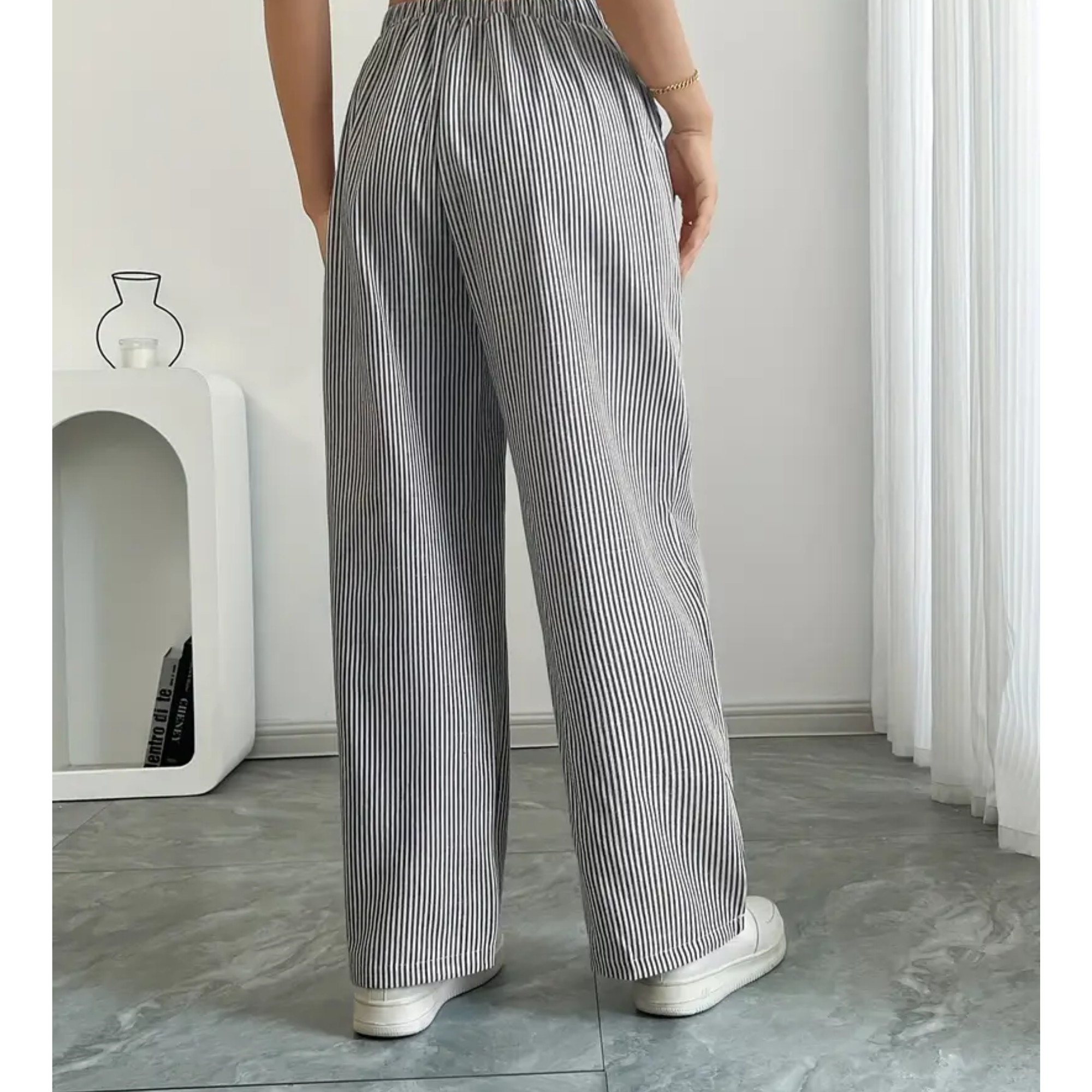Amber | Striped Pants with Pockets