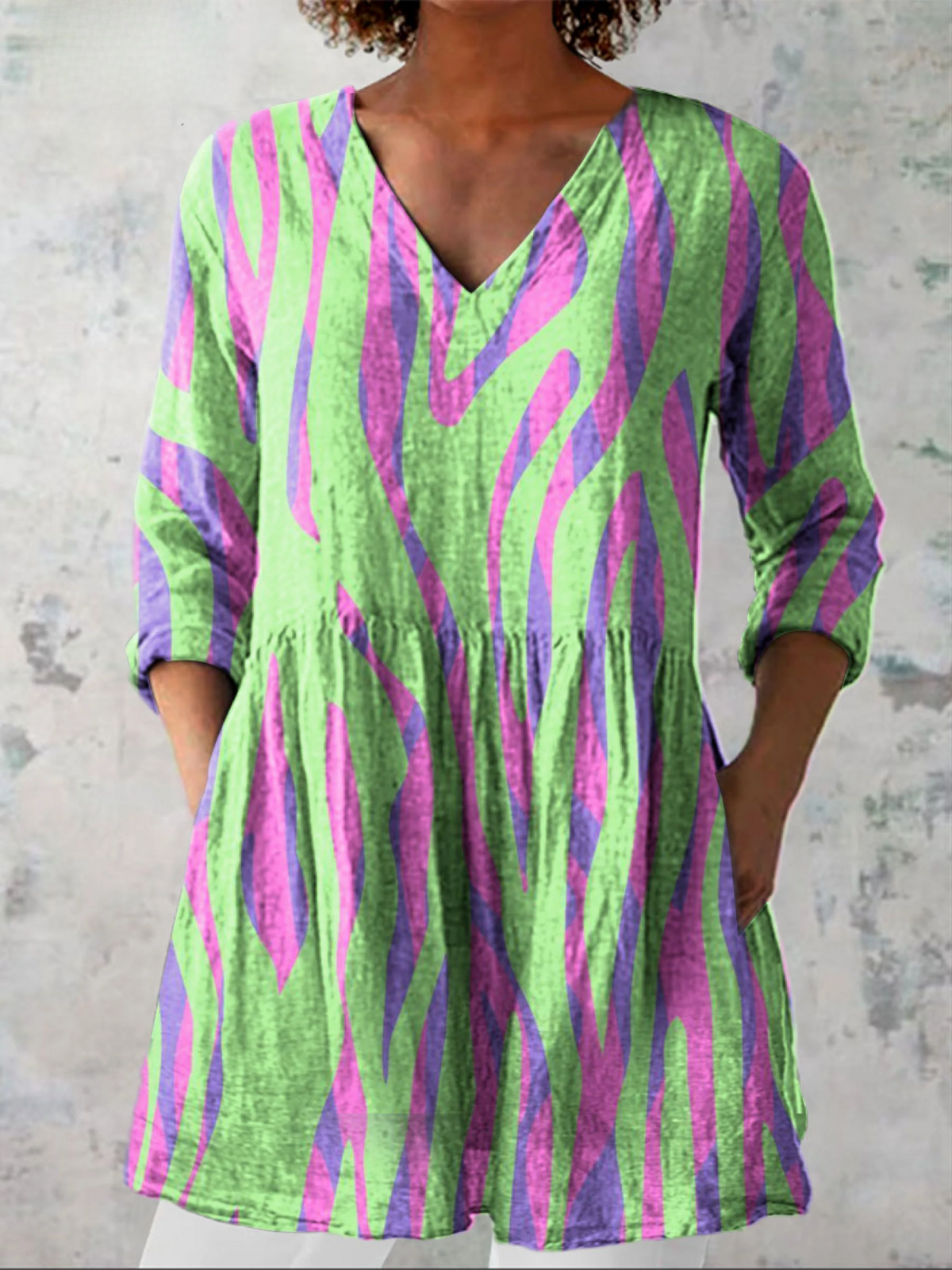 Amelia | Long V-Neck Blouse