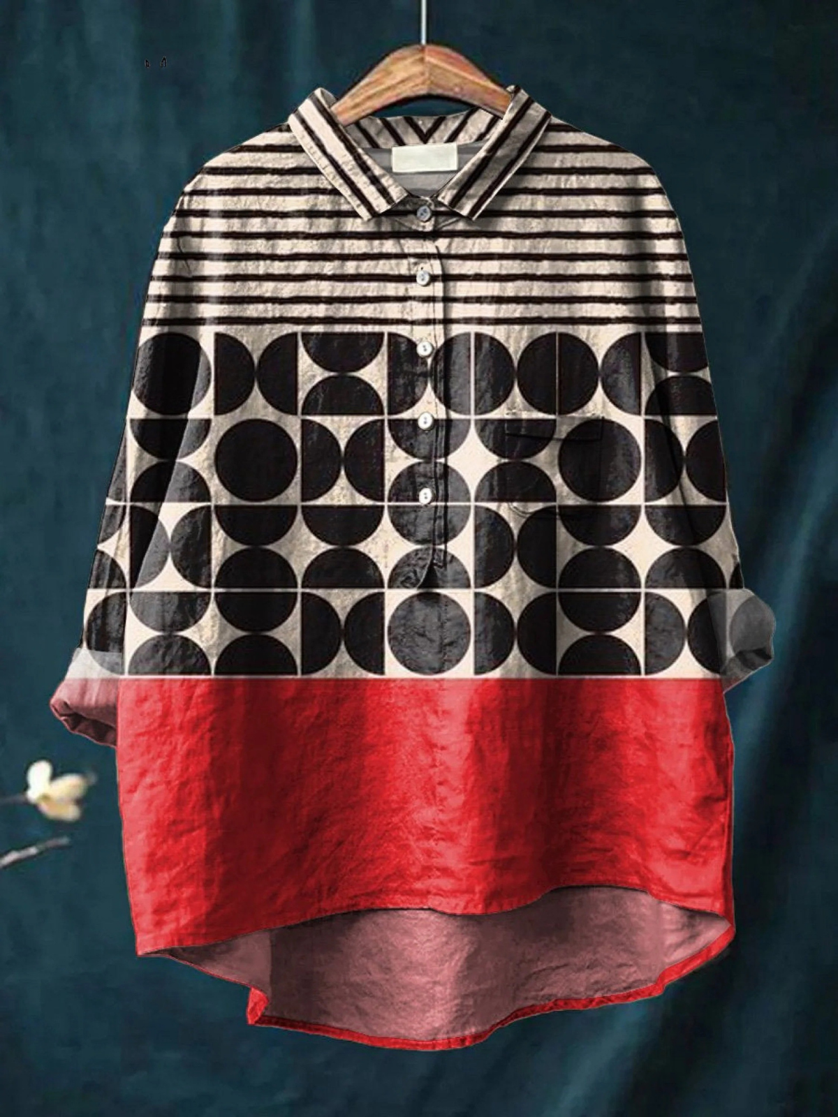 Freya | Artistic Geometric Pattern Print Casual Shirt