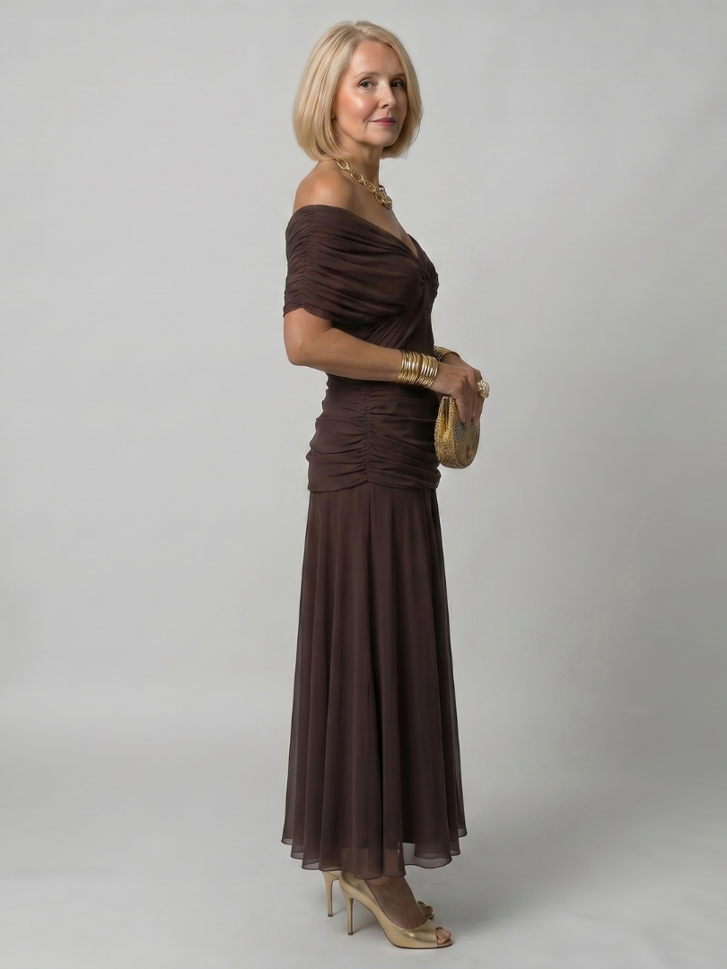 Giselle | Off Shoulder Flow Midi Dress
