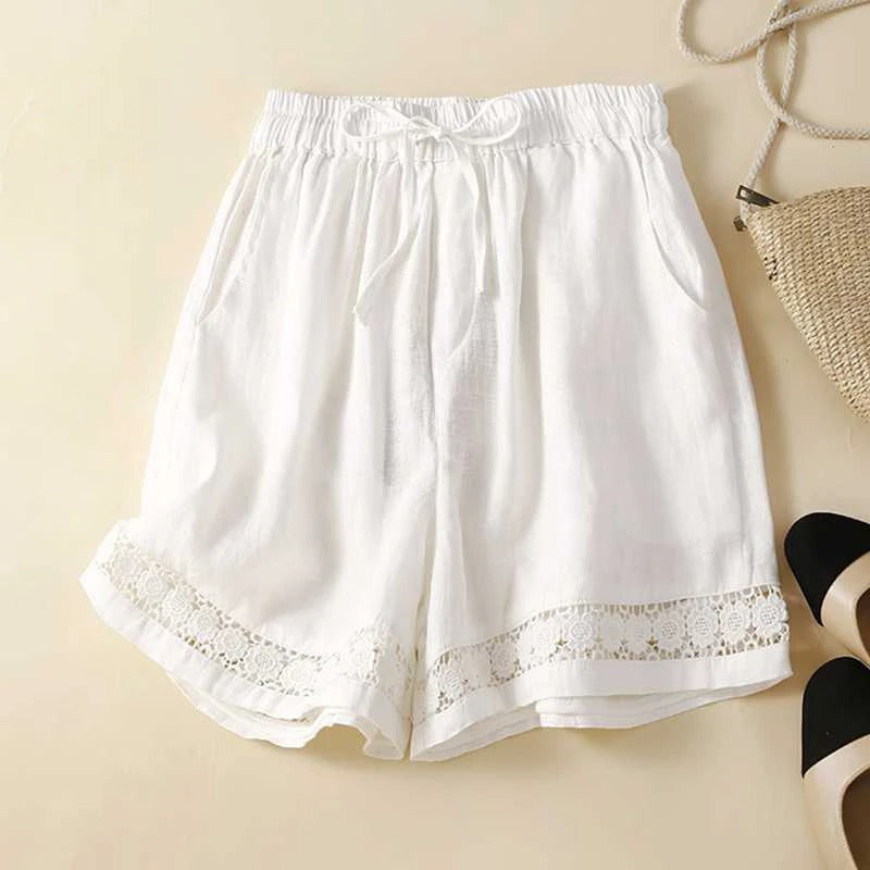 Charlotte | Relaxed Embroidered Trim Shorts