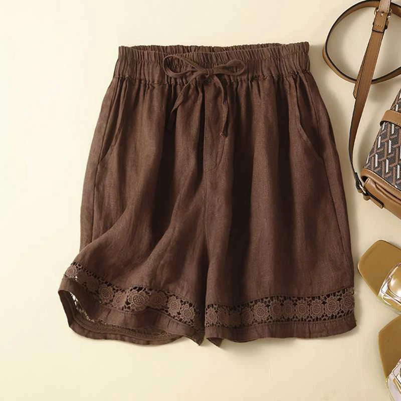 Charlotte | Relaxed Embroidered Trim Shorts