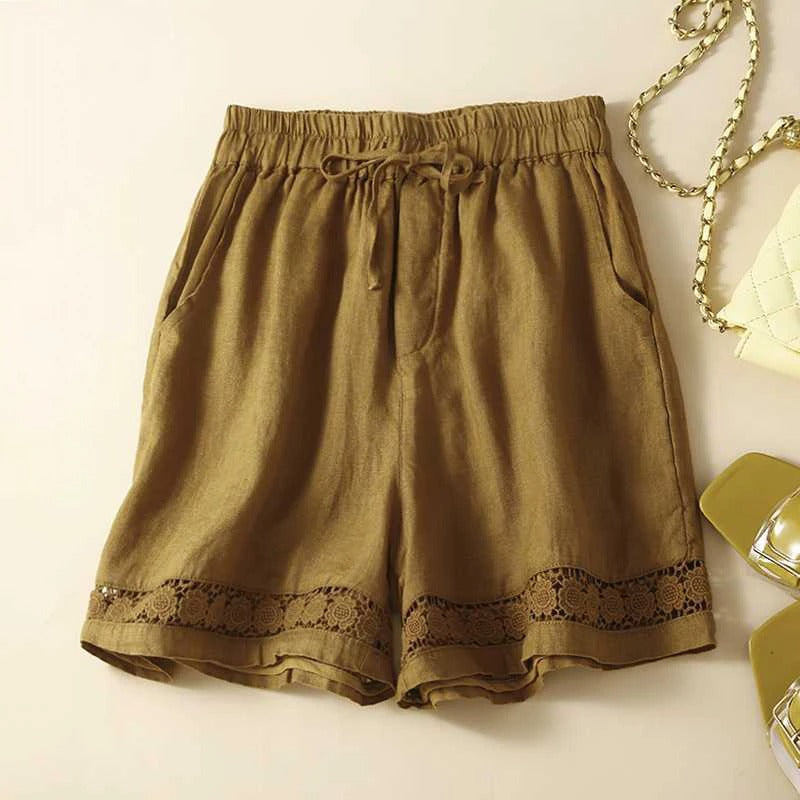 Charlotte | Relaxed Embroidered Trim Shorts