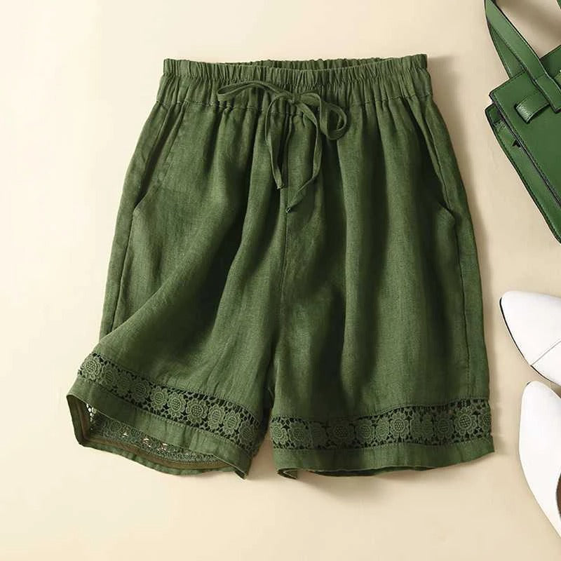 Charlotte | Relaxed Embroidered Trim Shorts