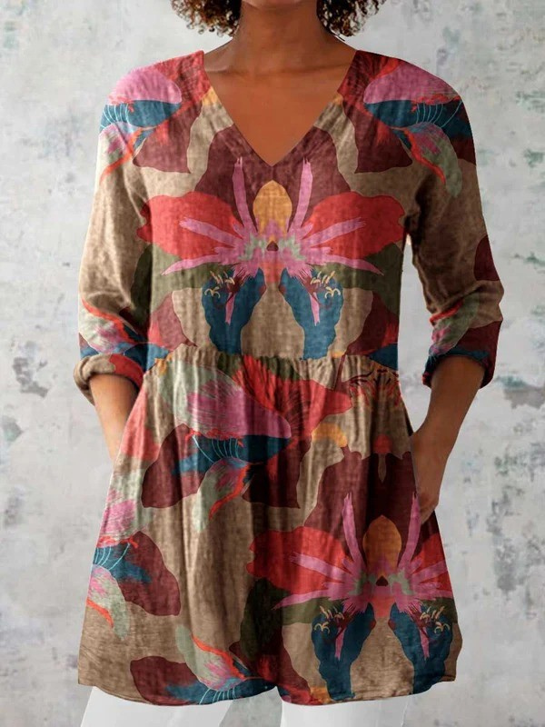 Sarah | Long V-Neck Blouse