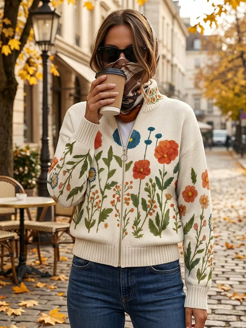 Ariel | Wildflower Meadow Zip Cardigan