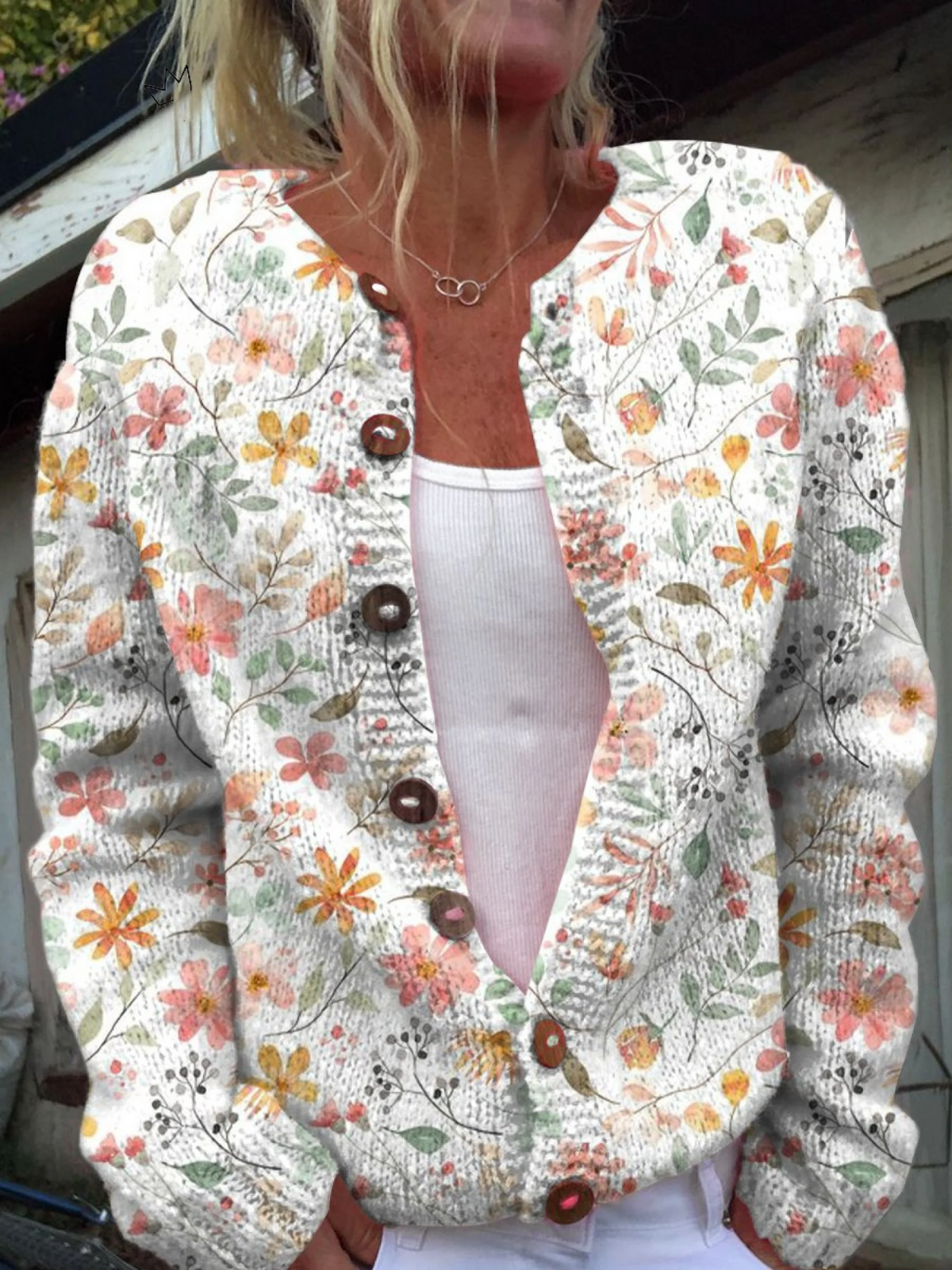 Greta | Vintage Watercolor Floral Cardigan