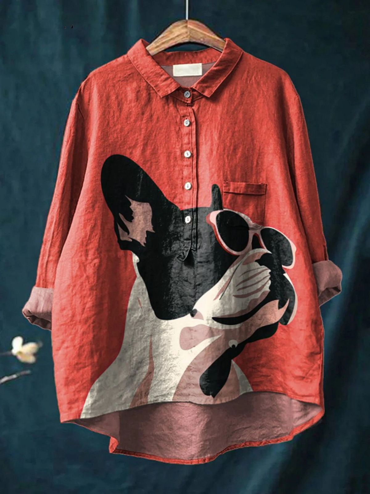 Aurora | French Bulldog Sunglasses Art Print Casual Shirt