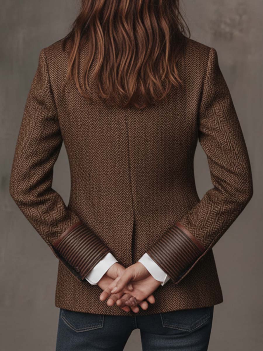 Francesca | Herringbone Insert Blazer