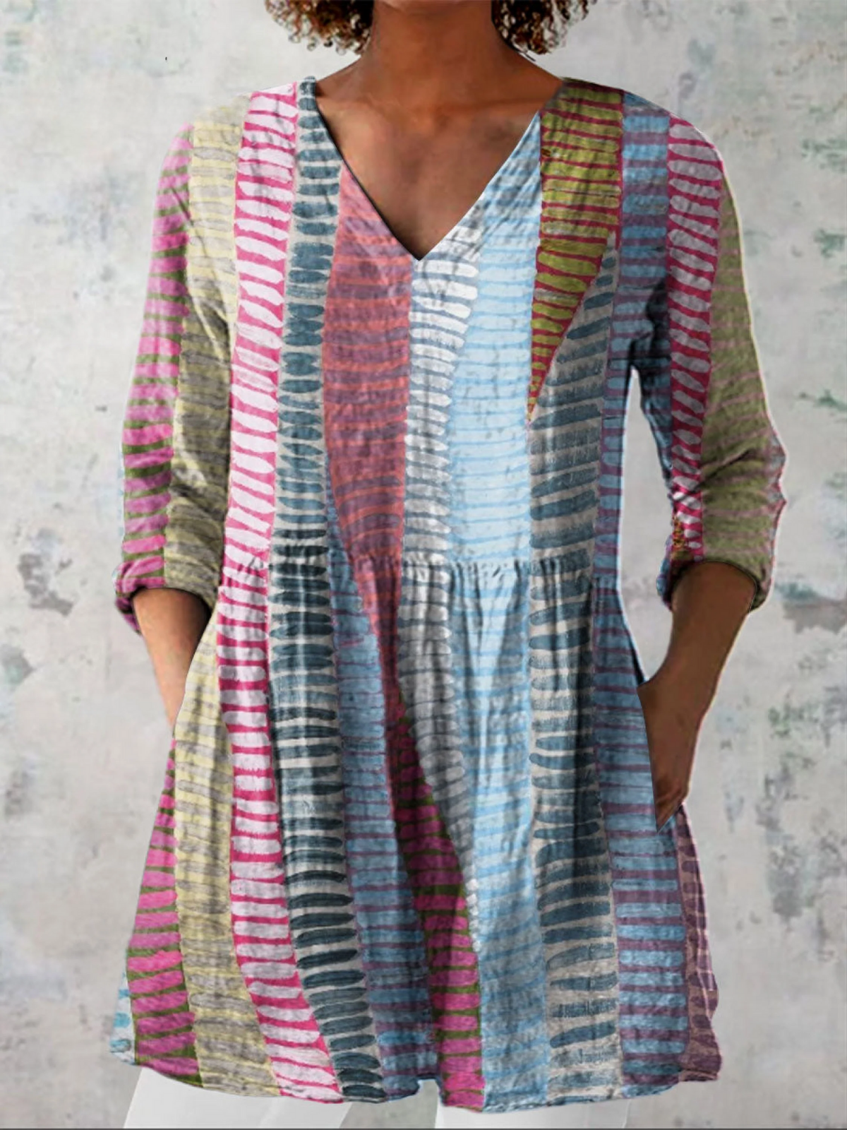 Riley | Long Blouse with V-Neck
