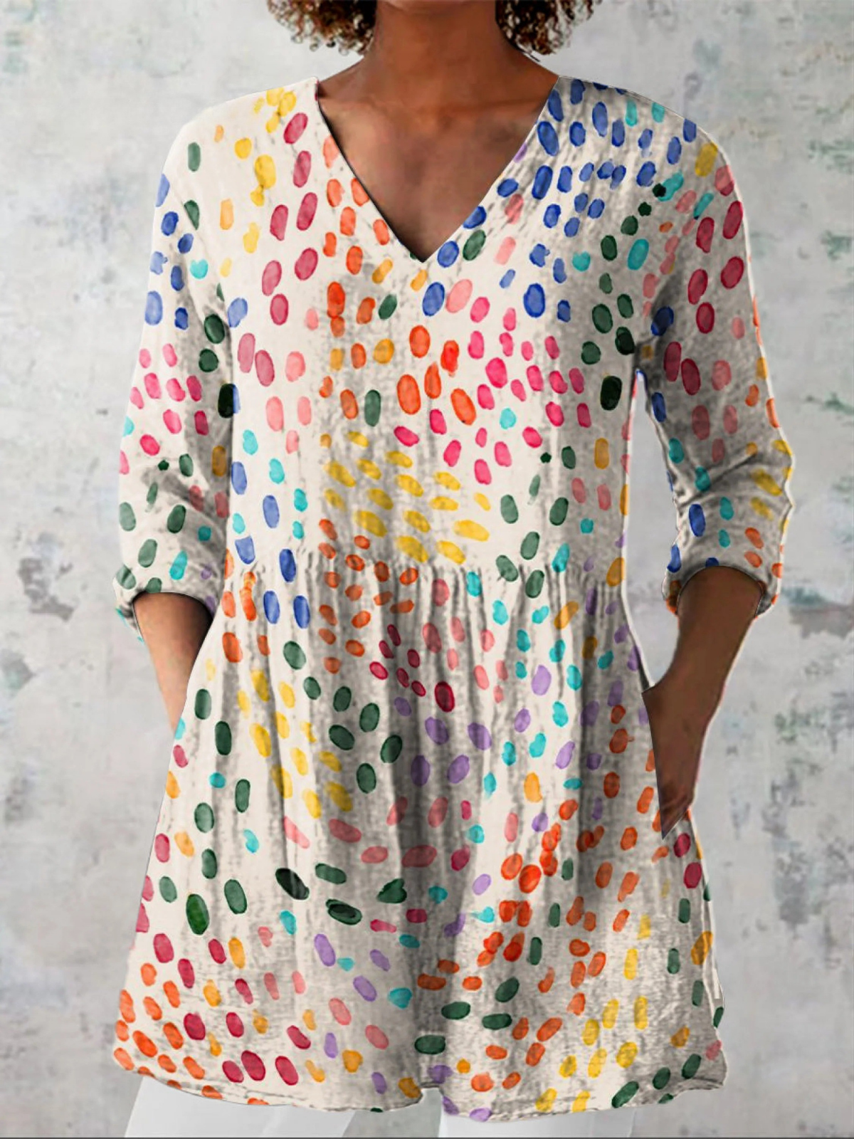 Mia | Long V-Neck Blouse