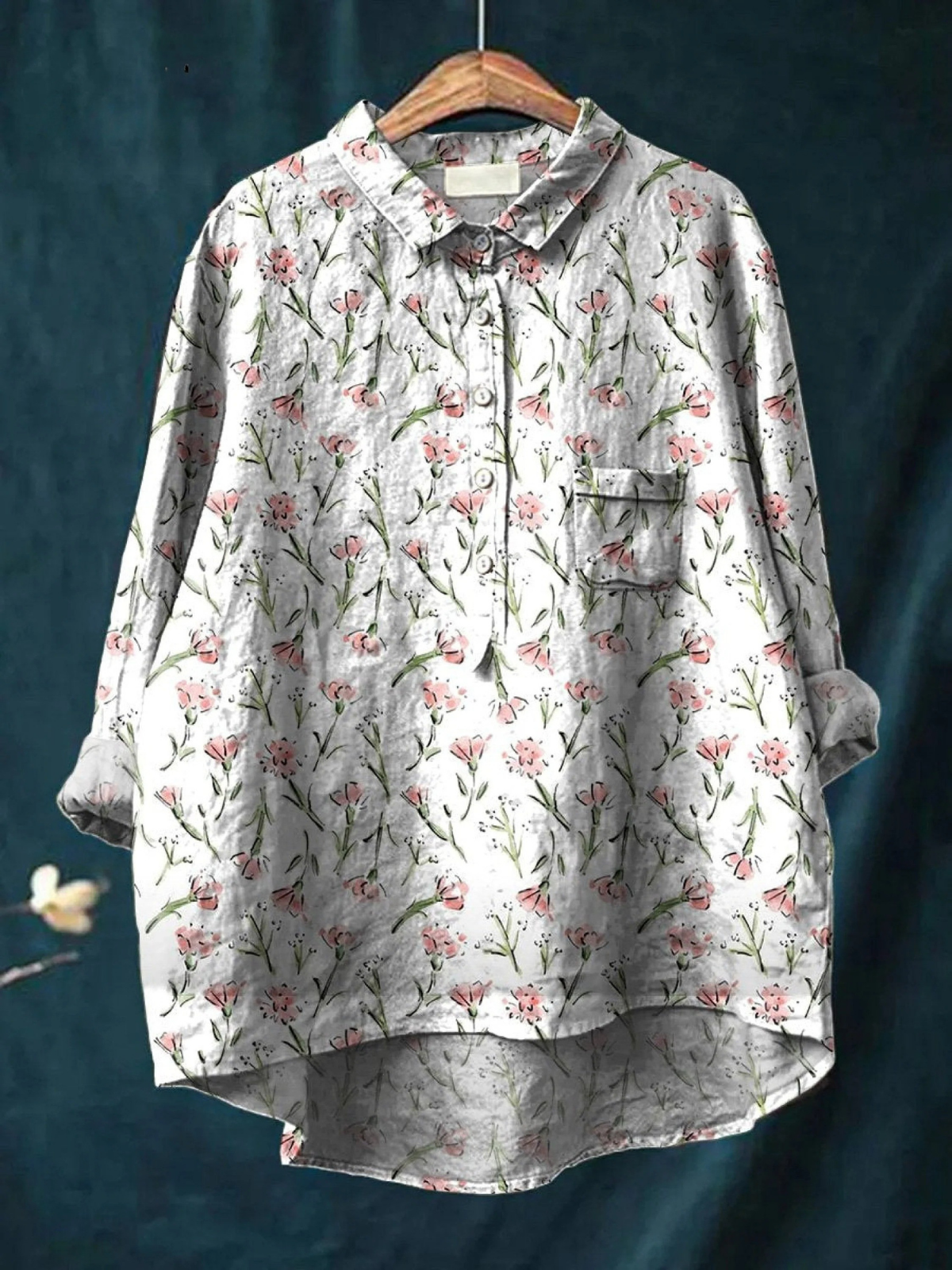 Ruby | Pink Spring Floral Print Casual Shirt