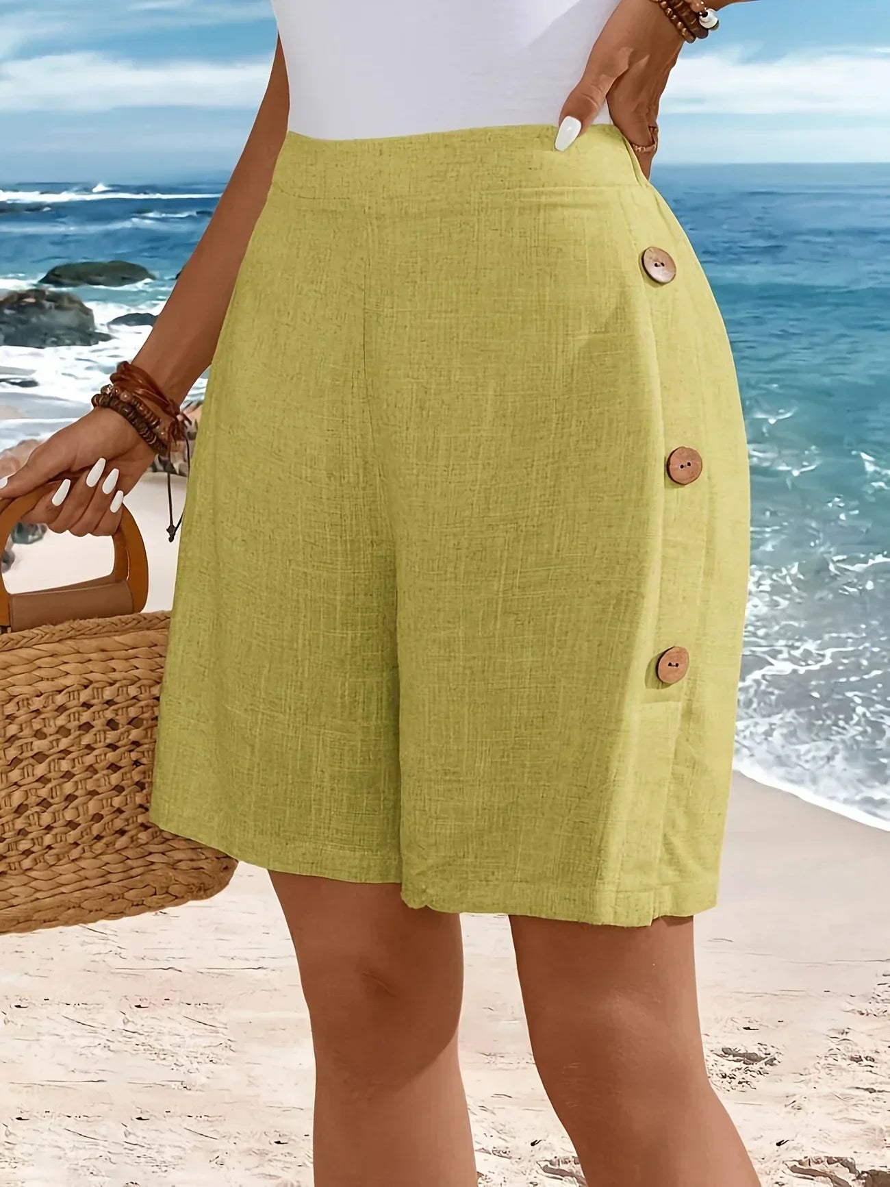 Whitney | Side-Button Summer Shorts