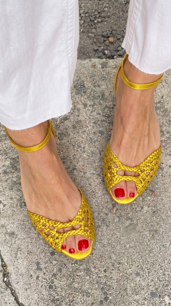 Abigail | Woven Gold Sandals