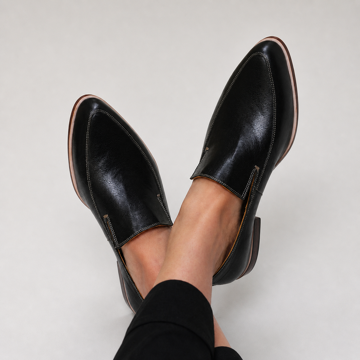Zofia | Black Patchwork Loafers